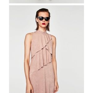 Zara Faux Suede Pink Dress